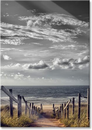 Скляна картина біля моря 60 x 80 см Pixxprint