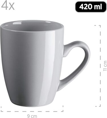 Сучасний набір посуду для 4 кольорів сірого кольору, комбінований набір із 16 предметів з кераміки, кераміки, 931914 Pastel Selection