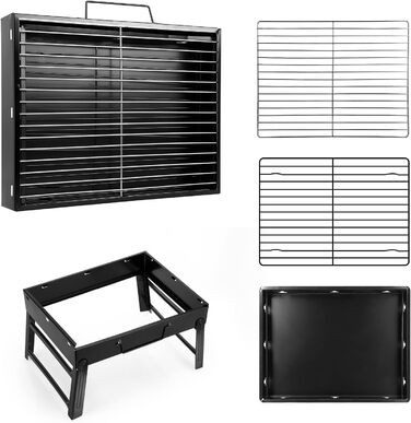 Портативний гриль для барбекю 40 x 27 x 20 см, чорний Uten