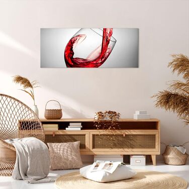 Панорамні картини на полотні 160x50 см картина на полотні з келихом вина велика XXL настінна прикраса картина спальня кухня настінні картини прикраса вітальні настінний декор полотно настінний друк мистецтво AB160x50-2258 (100Д x 40Ш см)