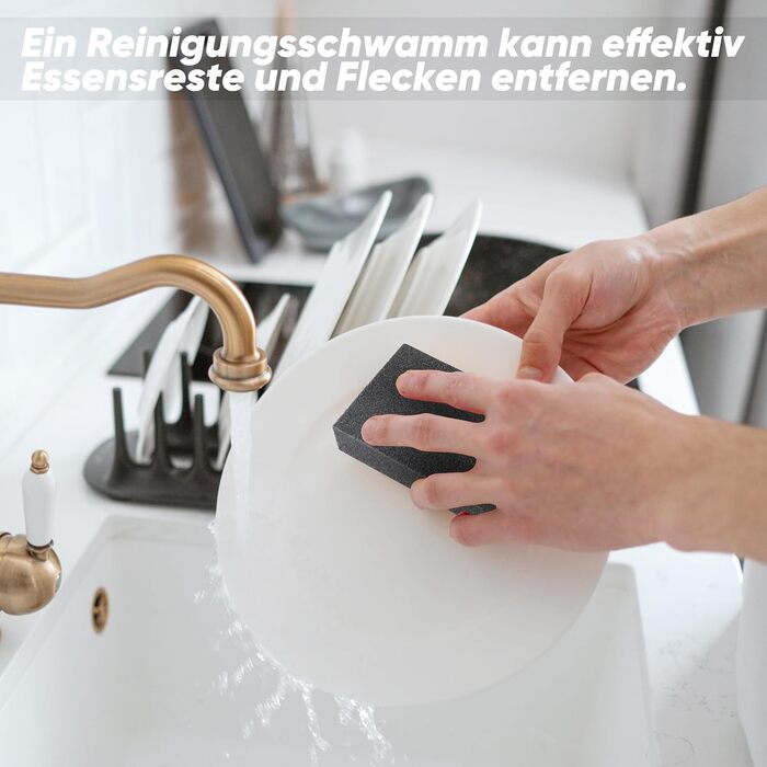 Набір губок для миття посуду 8 шт. 10 x 6,7 x 2,5 см чорний Sanrolax