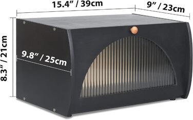 Хлібниця 39 х 23 х 21 см чорний Leader Accessories