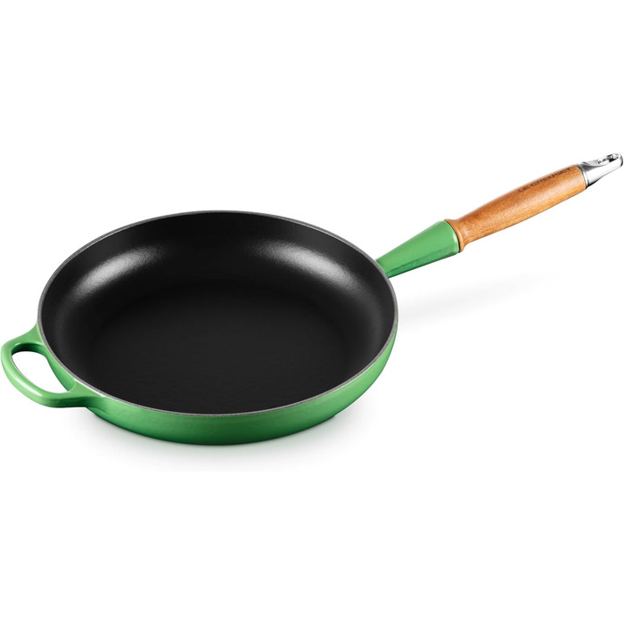 Сковорода чавунна 28 см з дерев'яною ручкою, зелений Signature Le Creuset