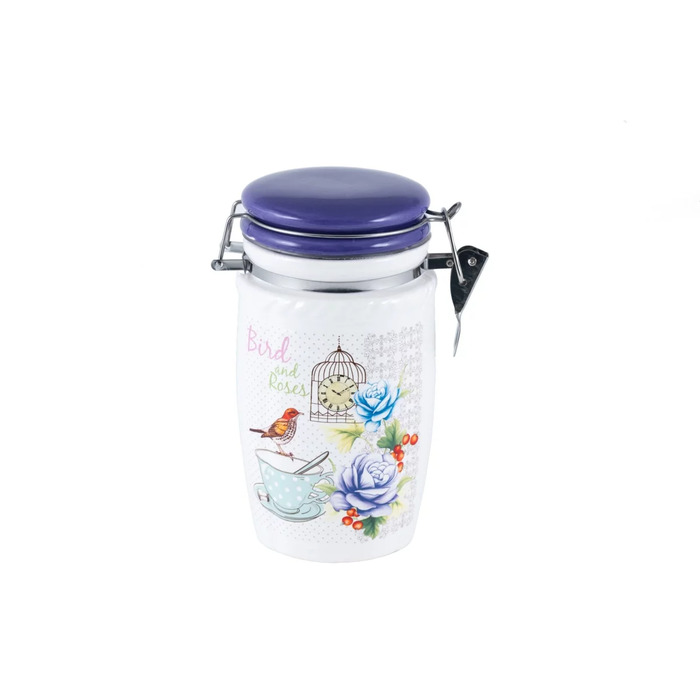 GIPFEL Місткість для зберігання продуктів з герметичною кришкою PROVENCE 750мл. Матеріал: кераміка. Базові кольори: білий, фіолетовий. 3858 GIPFEL