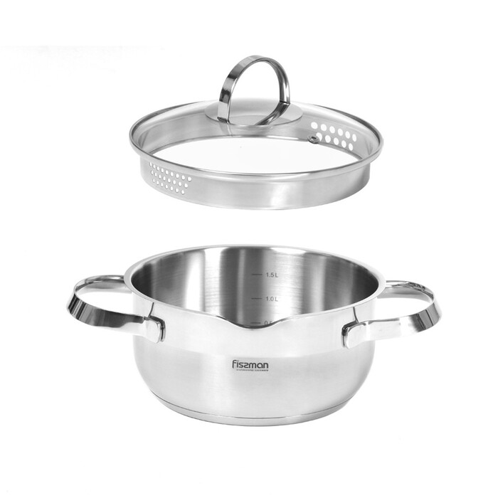 Каструля зі скляною кришкою 18 см 2 л CALLISTO Fissman