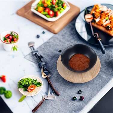 Керамічні тарілки для соусу 4 шт чорний XinHuiGY