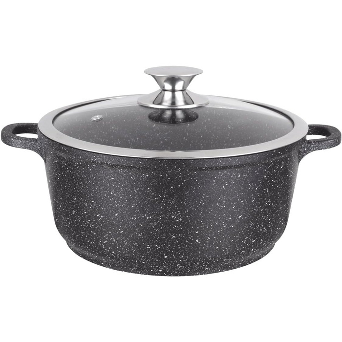 Каструля 2,2 л алюмінієва із скляною кришкою 20 см Kamberg