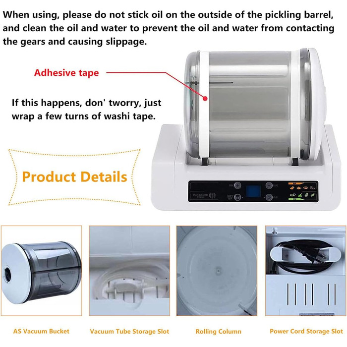 Вакуумний маринатор для м'яса та овочів 5 л білий Lakenbroade