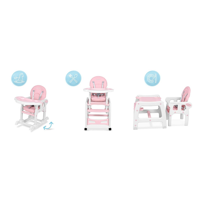 Дитячий стільчик для годування 5-в-1 рожевий Ricokids