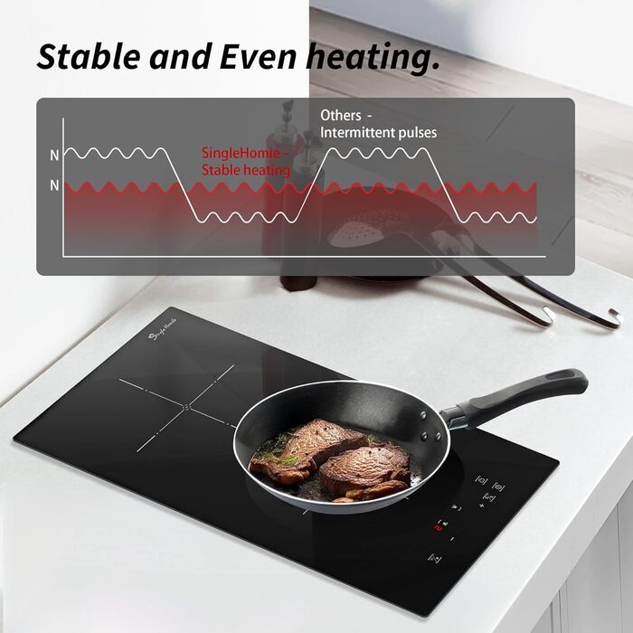 Вбудована індукційна варильна поверхня на 2 конфорки 3500 Вт singlehomie