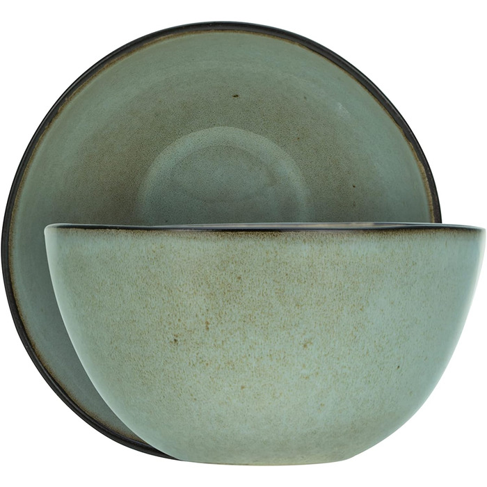 Набір посуду на 2 персони, 8 предметів, сіро-зелений Stone Creatable