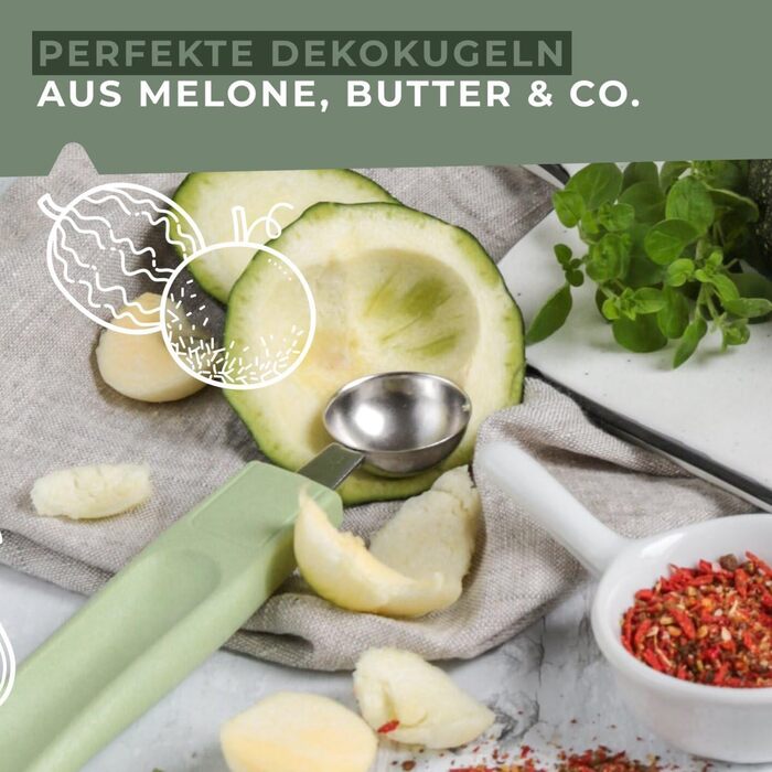 Ніж для карвінгу  паризька ложка 18 см, зелений Ecolution Fackelmann