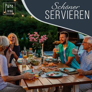 Набір посуду з керамограніту на 6 персон, 24 предмети, чорний/петролевий Ibiza Pure Living