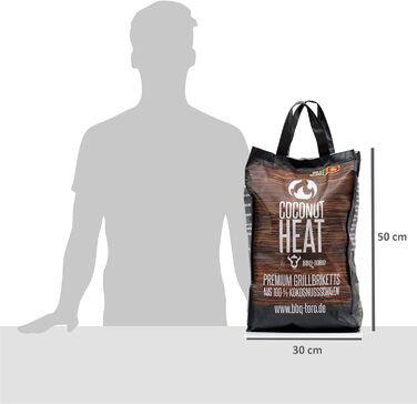 Брикети кокосового гриля преміум-класу 20 кг BBQ-Toro