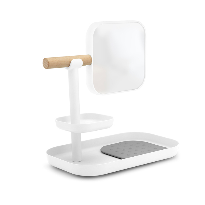 Організатор з дзеркалом 26х18х28 см білий Yana Umbra