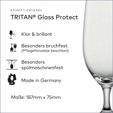Пиво SCHOTT ZWIESEL Pintglas Basic 0,6 л (набор из 6 шт.), Пинтовые бокалы для английского пива, хрустальные бокалы Tritan, которые можно мыть в посудомоечной машине, Made in Germany (арт. No 115272) (Упаковка с пивным тюльпаном Classico 0,3 л)