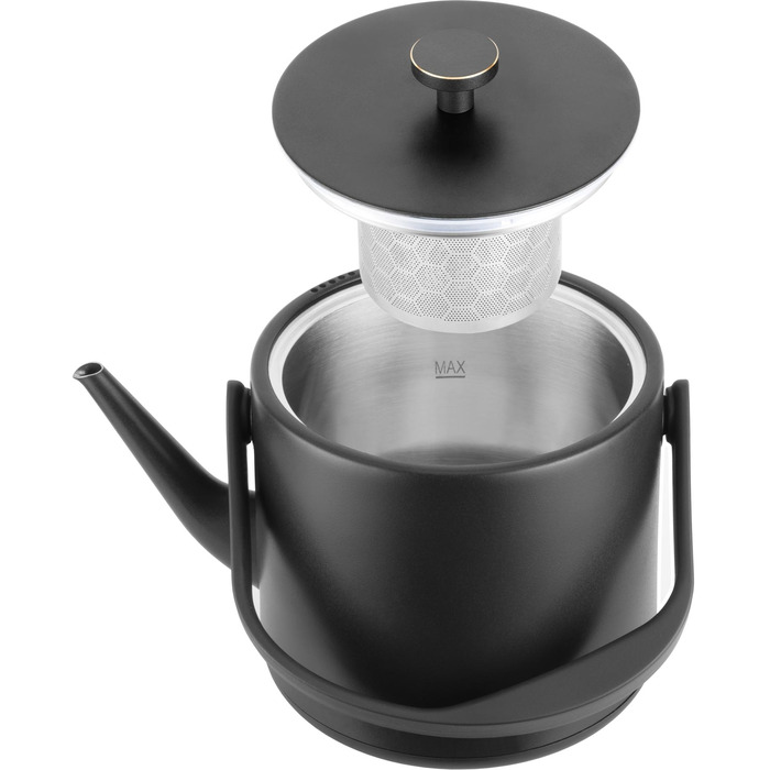 CATLER Электрочайник 0.6л, Strix, заварник, нерж. сталь, поддержание температуры, смысл. руковод., черный