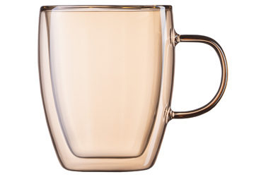 ARDESTO Набір чашок з ручками AGolden Moon з подвійними стінками, 270 мл, H 10 см, 2 од., боросилікатне скло