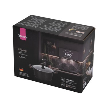 Кастрюля со стеклянной крышкой 20 см 2,4 л Evolution Fissman