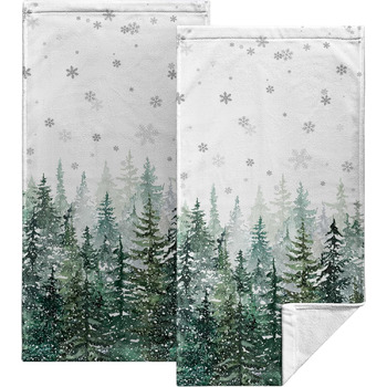 Різдвяні кухонні рушники Kwlegh, рушник для рук, різдвяна ялинка, цукерка-тростина, сніжинка, рушник для пальців, набір з 2 шт. , милий чоловічий банний рушник, високопоглинаючі рушники, 36 x (зимовий колір)