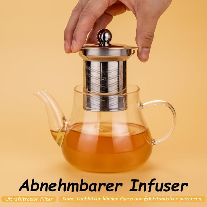 Чайник заварочный 450 мл со съемным ситечком Honneeo