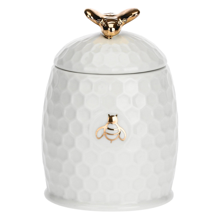 Цукорниця з ложкою La Porcellana Bianca APEREGINA ORO, порцеляна, 10 х 6,5 см