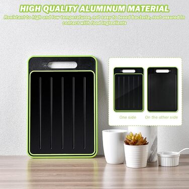 Дошка для розморожування та нарізання 36,5 х 25 см, чорний/зелений SMELEYOU