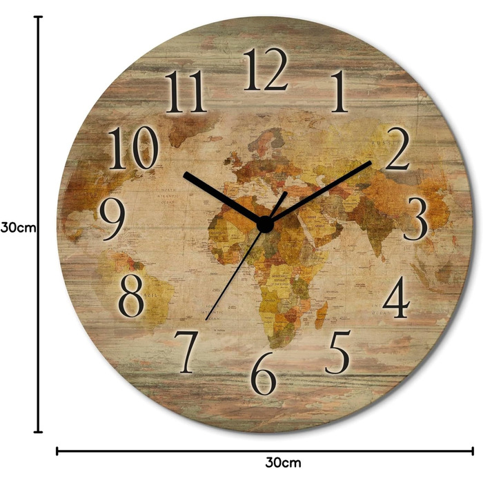 Настінний годинник, безшумний круглий  30 см ARTLAND