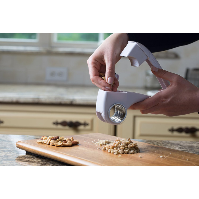 Барабанна терка/рубанок Westmark з 3 ріжучими барабанами та вбудованим поршнем, нержавіюча сталь/пластик, тріо, білий/антрацит, 11722260 одинарний