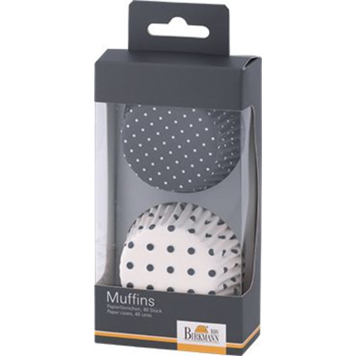 Набір форм для випічки маффінів, 48 шт, 7 см, сірий / білий, Colour Splash RBV Birkmann