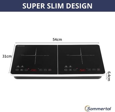 Індукційна варильна поверхня на 2 конфорки 3500 Вт Sommertal
