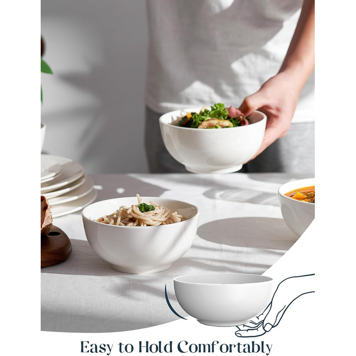 Набір з 4 мисок для супу 650 мл, білий DOWAN