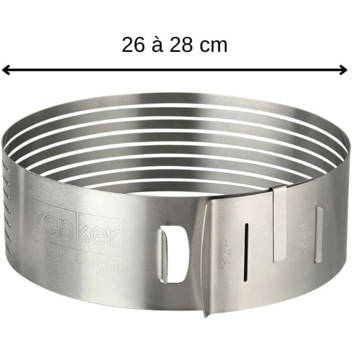 Нож для резки торта Zenker 7705, кондитерская Ø26 / 28 см, набор для торта с ножом для торта и подемным основанием для торта, аксессуары для торта из нержавеющей стали, количество 1 x набор из 3 шт. , цвет серебристый (приспособление для нарезки торта)