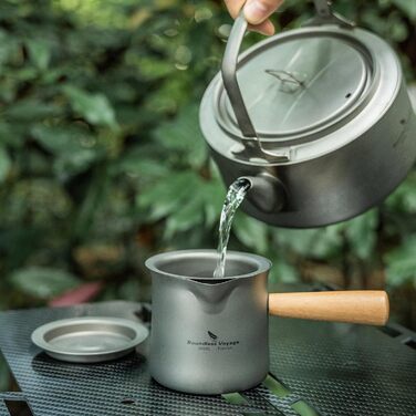 Чайна титанова чашка з дерев'яною ручкою 200 мл Boundless Voyage