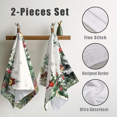 Різдвяні кухонні рушники Kwlegh, рушник для рук, різдвяна ялинка, цукерка-тростина, сніжинка, рушник для пальців, набір з 2 шт. , милий чоловічий банний рушник, високопоглинаючі рушники, 36 x (різдвяний сосновий ліс)