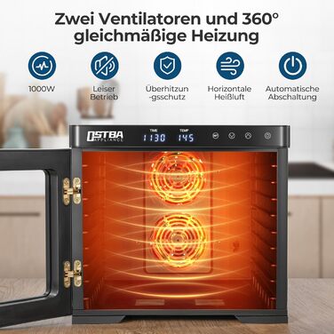 Дегідратор на 9 полиць, 1000 Вт OSTBA