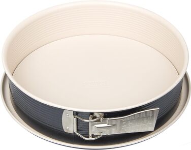 Пружинна форма Zenker Ø 26 см CREME NOIR, форма для випічки з плоским дном і захистом від протікання з листової сталі, кругла форма для торта з армованим керамікою антипригарним покриттям (колір крем/антрацит), кількість Одинарний