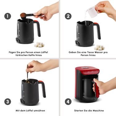 Кавоварка на 5 чашок, 535 Вт, червона Hatır Köz Karaca