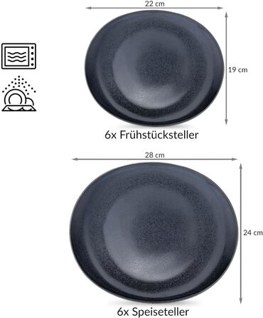 Набор тарелок на 6 персон, 18 предметов Konsimo