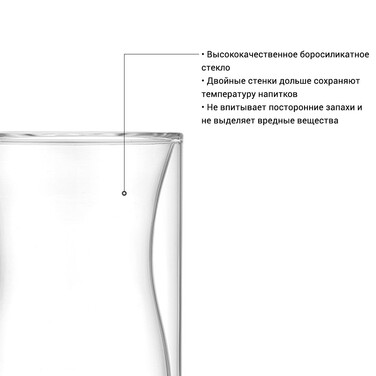 Набір з двух склянок Fissman IRISH 200 мл з подвійними стінками (6444)