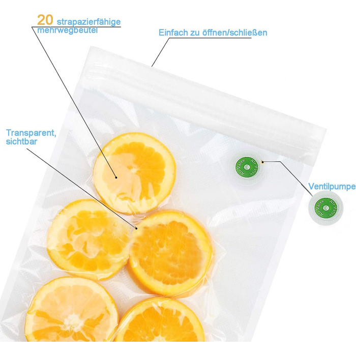 Вакуумні пакети 10 пакетів 26 x 40 см Vinabo