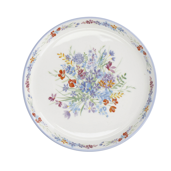 Тарілка обідня London Pottery VISCRI MEADOW, кераміка, слонова кістка/васильковий синій, діам. 20 см