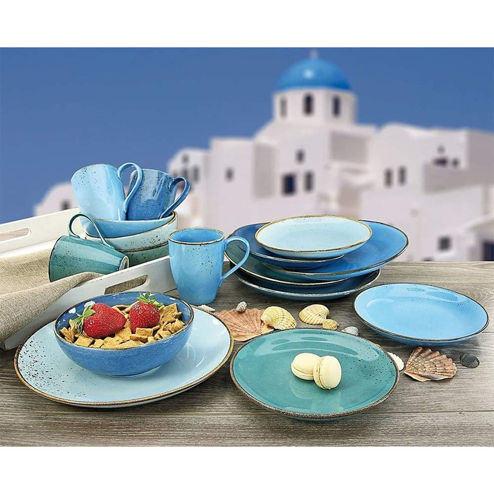 Набір посуду на 4 персони, 16 предметів, блакитний Nature Collection Aqua Creatable