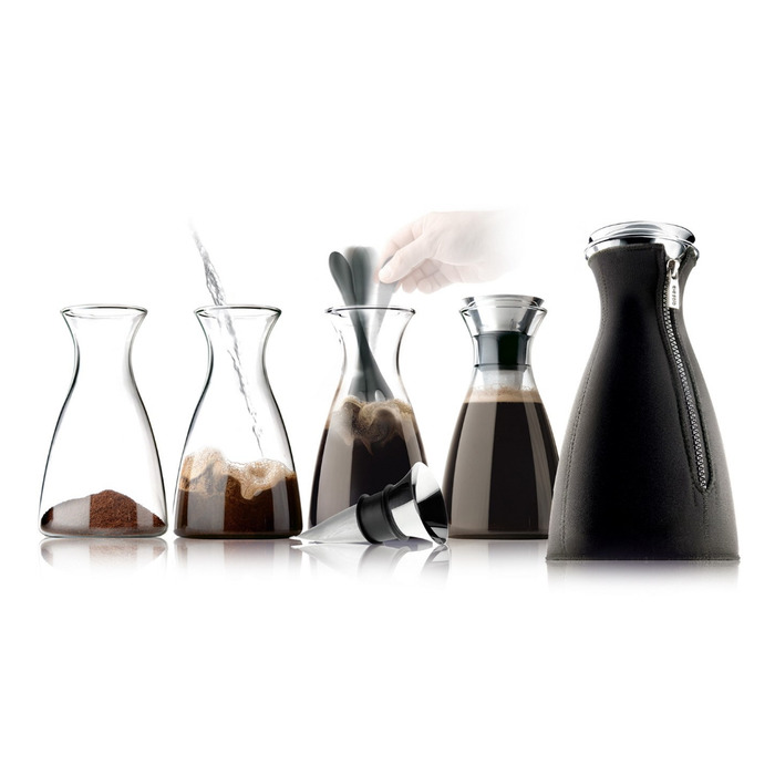 Кавовий глечик в неопреновому чохлі 1 л світло-сірий Cafe Solo Eva Solo