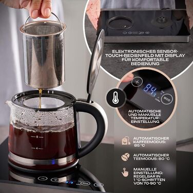 Электрочайник 1,7 л с подставкой и заварником 0,8 л PC-TKS 1056 ProfiCook