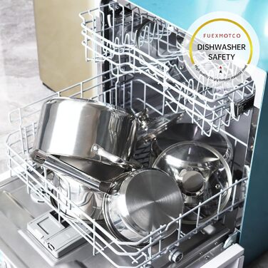 Набір каструль з нержавіючої сталі зі скляними кришками, 7 предметів Fuexmotco