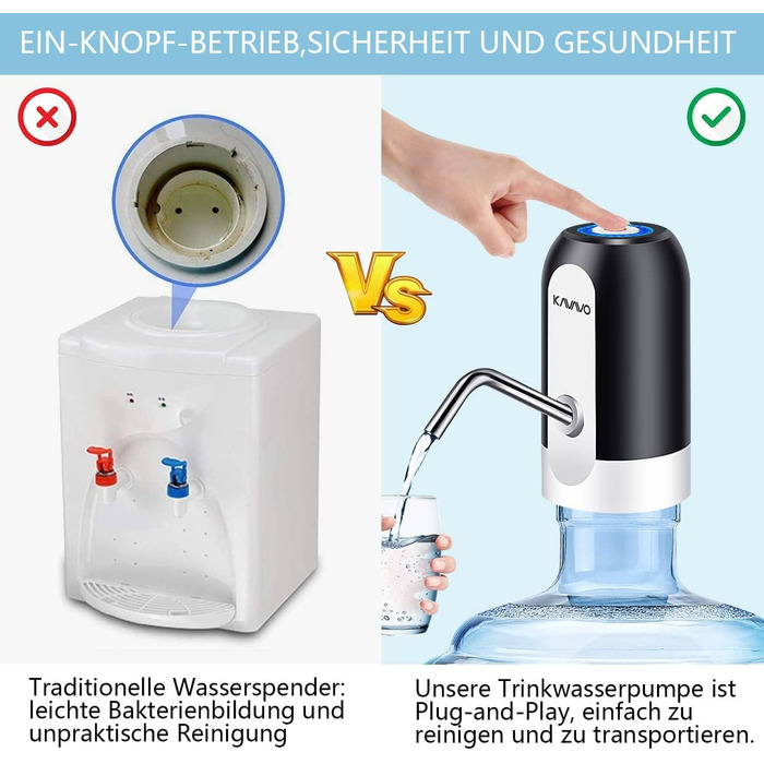 Диспенсер для води 4 Вт чорно-білий KAVAVO