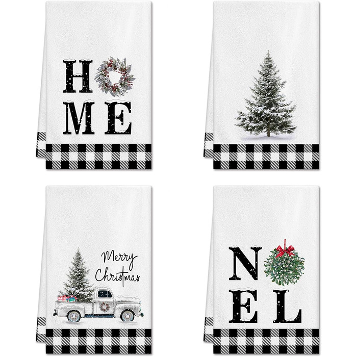 Набір з 4 різдвяних кухонних рушників 45 x 65 см, набір K Ohok