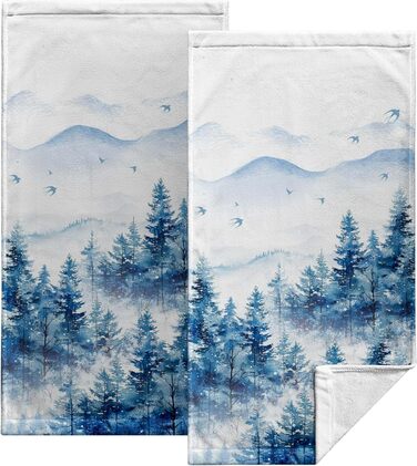 Різдвяні кухонні рушники Kwlegh, рушник для рук, різдвяна ялинка, цукерка-тростина, сніжинка, рушник для пальців, набір з 2 шт. , милий чоловічий банний рушник, високопоглинаючі рушники, 36 x (Сніжний ліс)