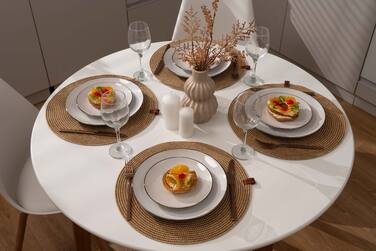 ARDESTO Килимок сервірувальний, 38см, поліестер, паперовий шпагат, кругла